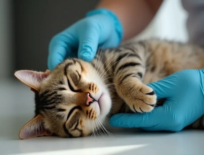 Specialist carefully handling a deceased cat with dignity in Bonnie Brook